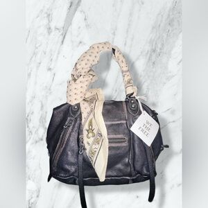 We The Free Black Bag with Cream Accent